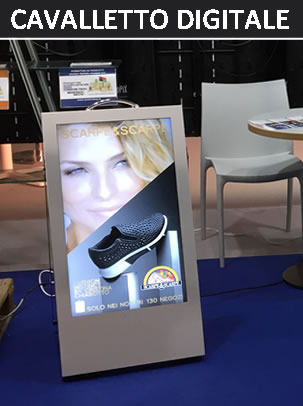 cavalletto digitale LCD per fiere, event‍i e centri commerciali