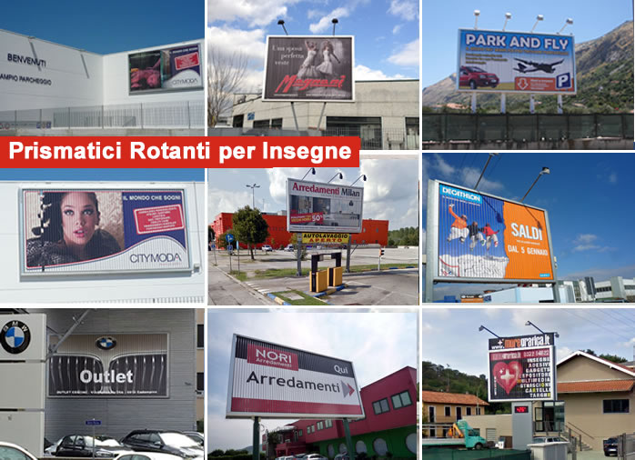 3 grafiche rotanti per insegne commerciali