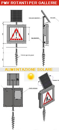 segnaletica variabile per gallerie energia solare