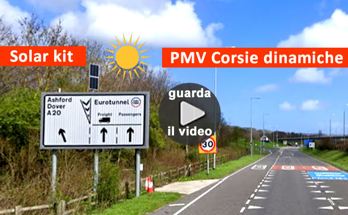 PMV corsie dinamiche segnaletica variabile con kit solare