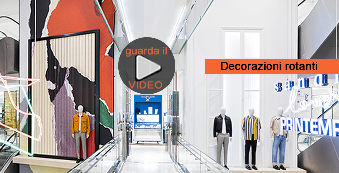 rotopannello con decorazioni rotanti per allestimenti creativi