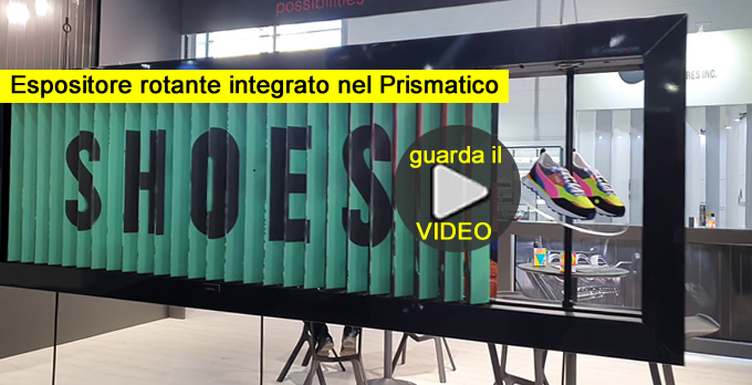 espositor rotante integrato nel pannello rotor prismi