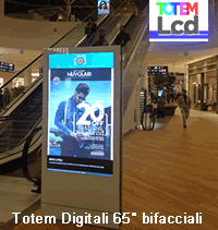 totem digitali bifacciali 65 pollici