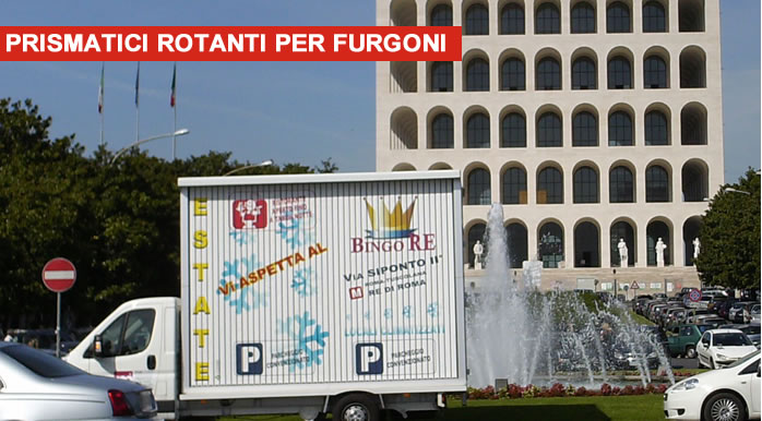 furgoni pubblicitari con prismi rotanti per camion vela
